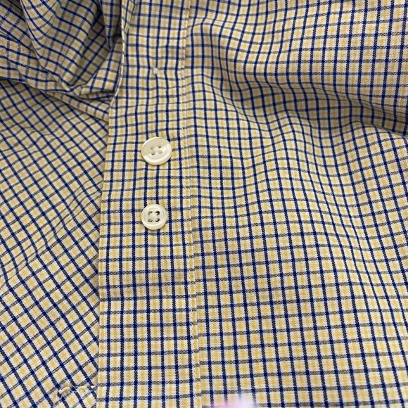 Brooks Brothers Long Sleeve Non-Iron Blue/Yellow Check 346 Original Polo Size M - Picture 6 of 7